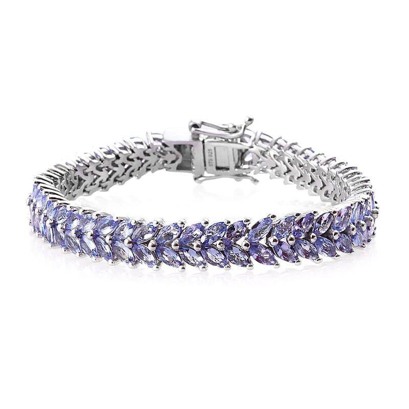Tanzanite Bracelet in Platinum Over Sterling Silver (6.50 In) 11.30 ctw