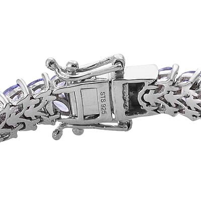 Tanzanite Bracelet in Platinum Over Sterling Silver (6.50 In) 11.30 ctw