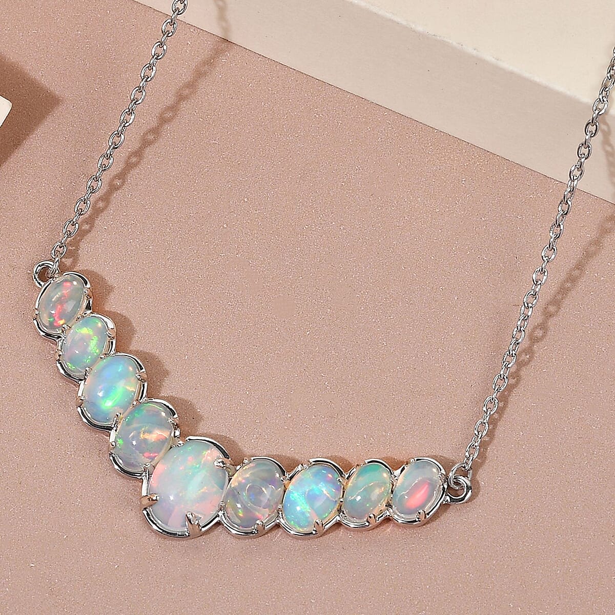 Premium Ethiopian Welo Opal Necklace 18 Inches in Platinum Over Sterling Silver 3.50 ctw image number 1