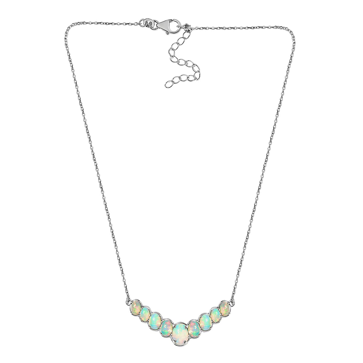 Premium Ethiopian Welo Opal Necklace 18 Inches in Platinum Over Sterling Silver 3.50 ctw image number 3