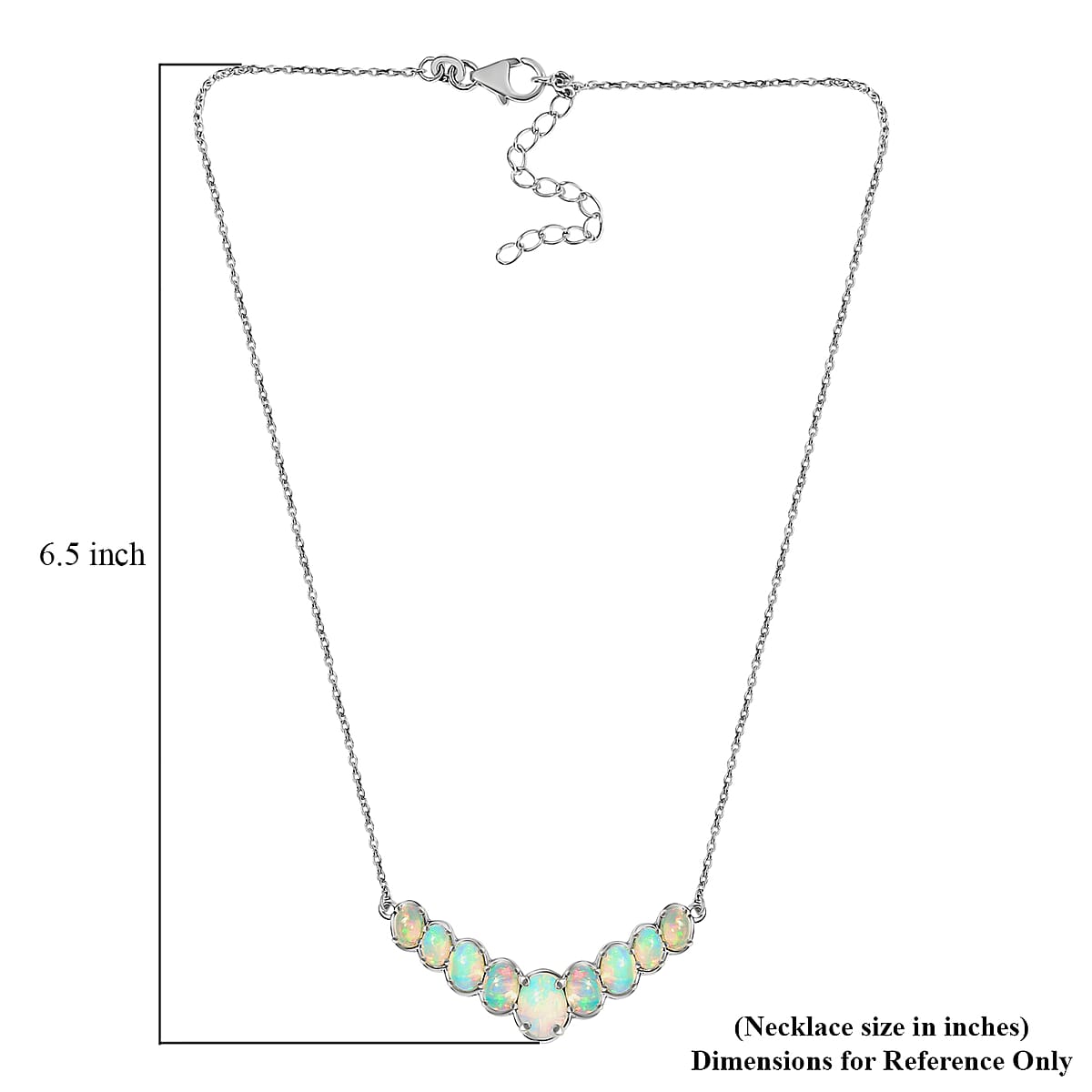 Premium Ethiopian Welo Opal Necklace 18 Inches in Platinum Over Sterling Silver 3.50 ctw image number 5