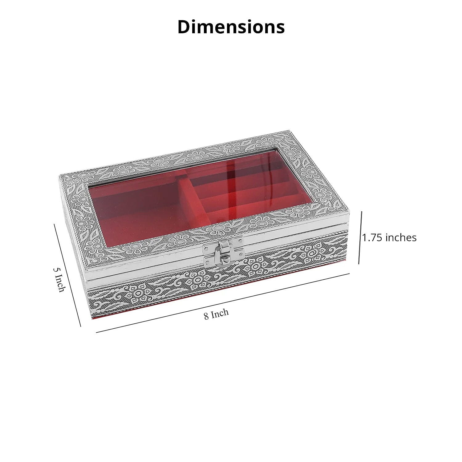 Handcrafted Aluminum Oxidized Jewelry Box with Wine Scratch Protection Interior