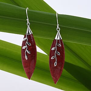 Sponge Coral Earrings in Sterling Silver, Silver Solitaire Earrings, Beach Fashion Jewelry