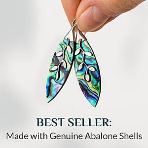 Abalone Shell Dangle Earrings in Sterling Silver, Floral Silver Earrings, Beach Fashion Jewelry