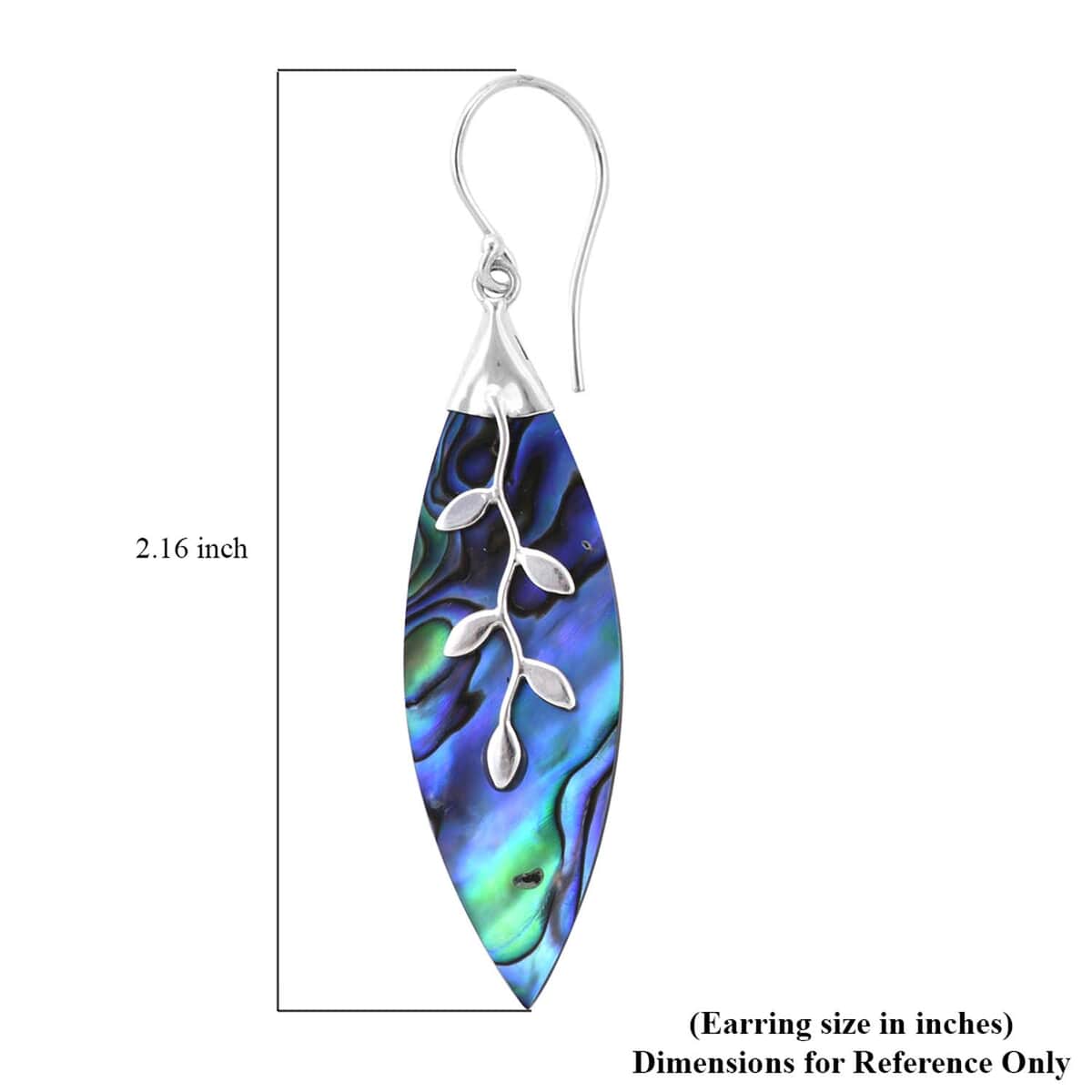 Abalone Shell Dangle Earrings in Sterling Silver, Drop Silver Earrings, Beach Fashion Jewelry image number 7