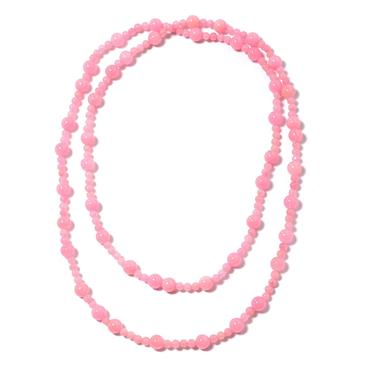 Pink Jade Beaded Necklace (48 in) 607.00 ctw