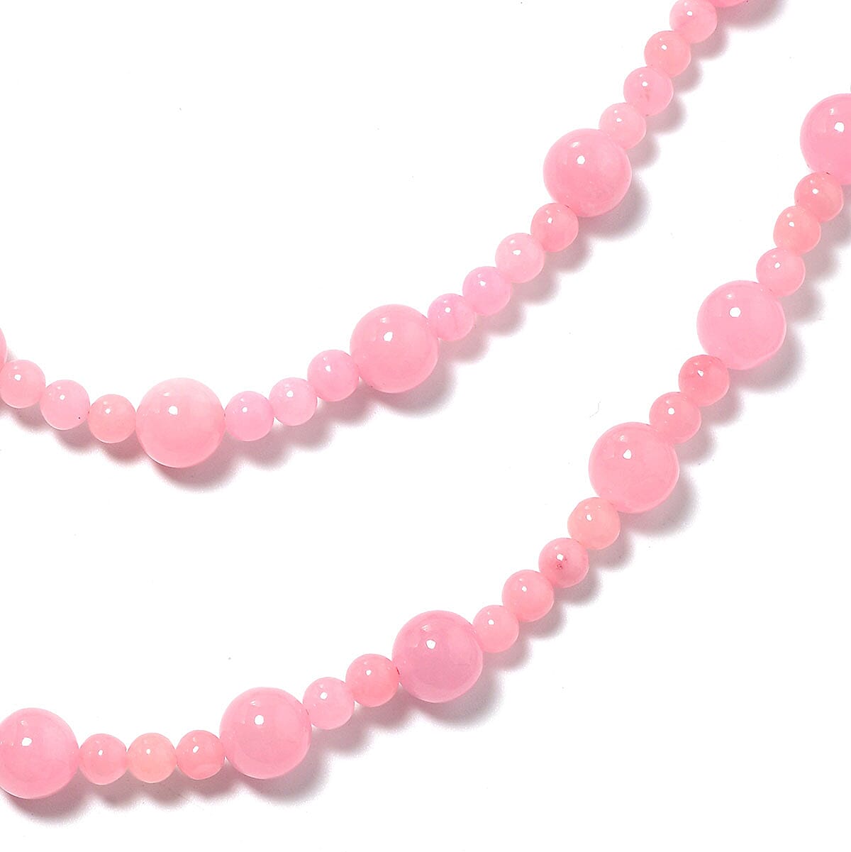 Pink Jade Beaded Necklace (48 in) 607.00 ctw