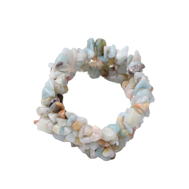 Multi Amazonite Chips Stretch Bracelet Dangle Earrings Toggle Clasp Necklace in Black Oxidized Stainless Steel  927.85 ctw