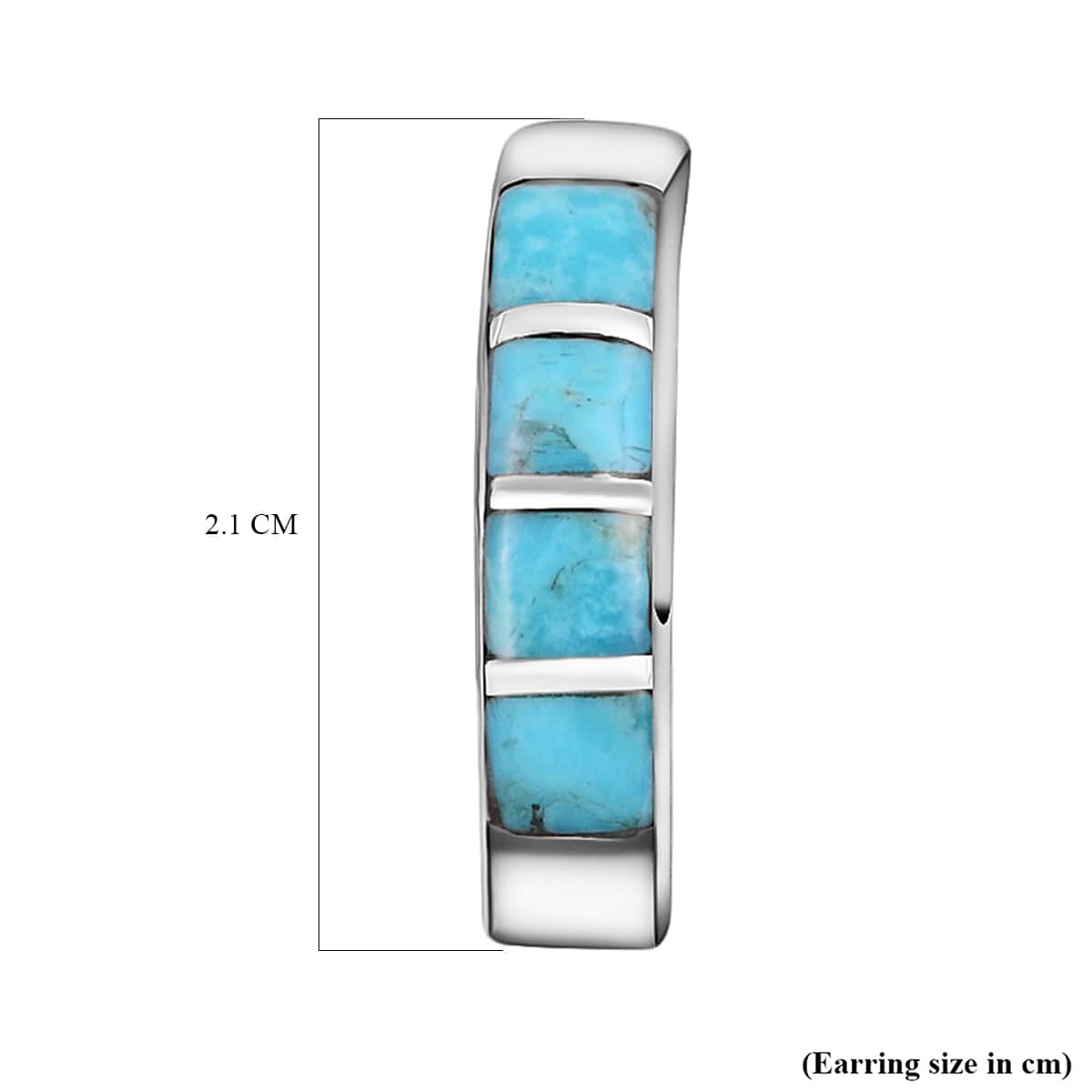 SANTA FE Style Kingman Turquoise Earrings in Sterling Silver 1.50 ctw image number 2
