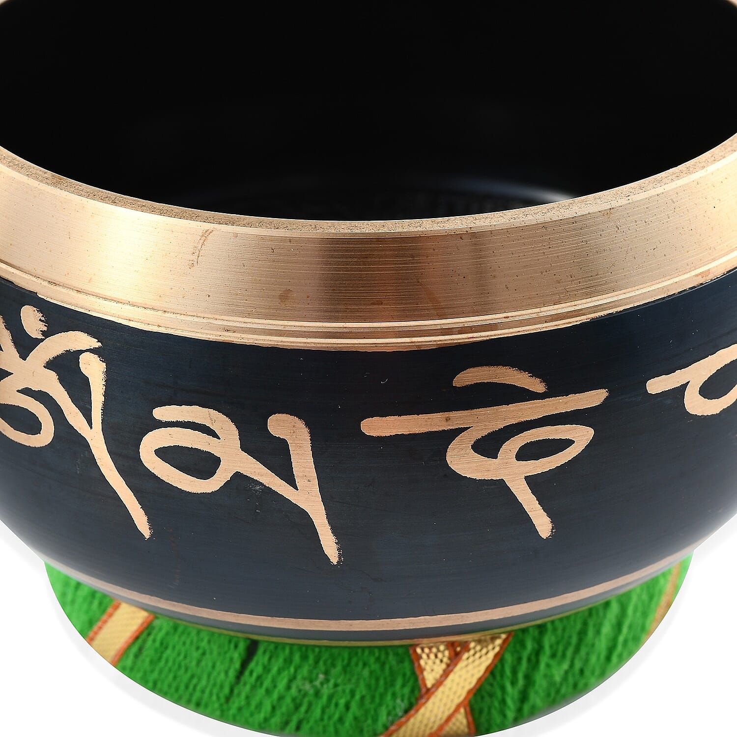 Closeout Copper Singing Bowl with Leather Pencil Grip Striker and Cushion , Meditation Copper Bowl , Copper Sound Bowl