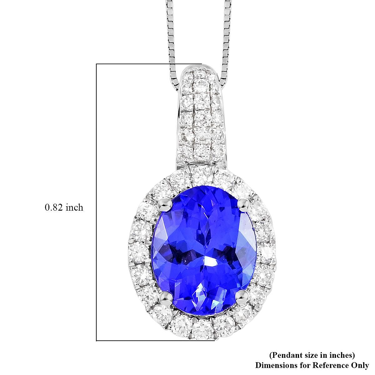 Iliana 18K White Gold AAA Tanzanite and G-H SI Diamond Halo Pendant Necklace 20 Inches 3.65 Grams 2.65 ctw image number 5
