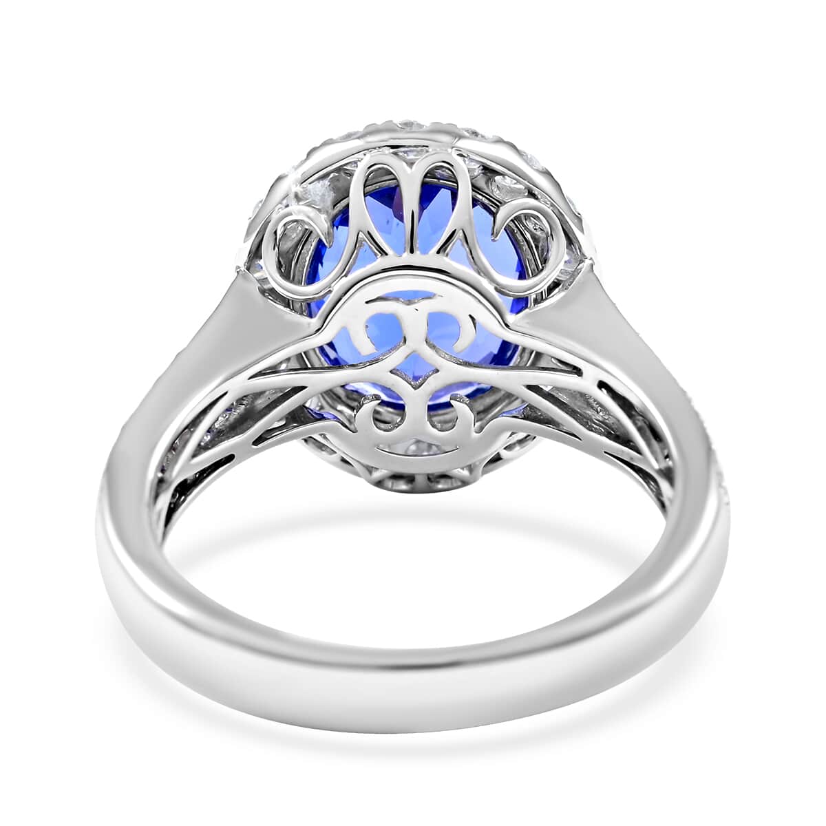 Iliana 18K White Gold AAA Tanzanite and G-H SI Diamond Ring (Size 6.0) 5.85 Grams 4.40 ctw image number 4
