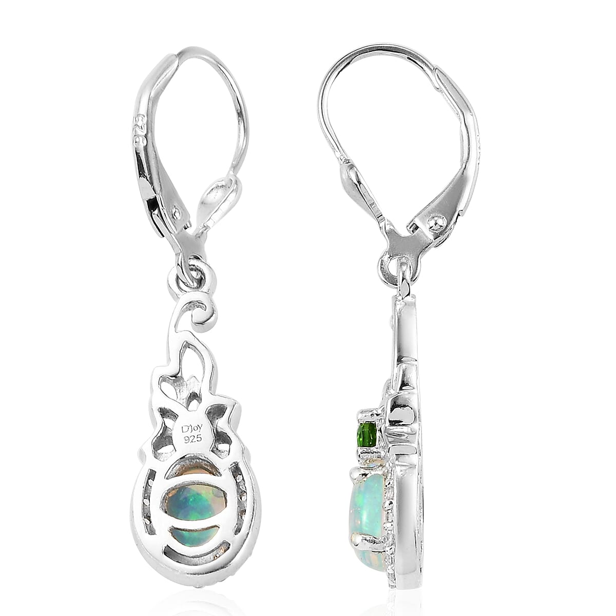 Premium Ethiopian Welo Opal and Multi Gemstone Lever Back Earrings in Platinum Over Sterling Silver 1.85 ctw