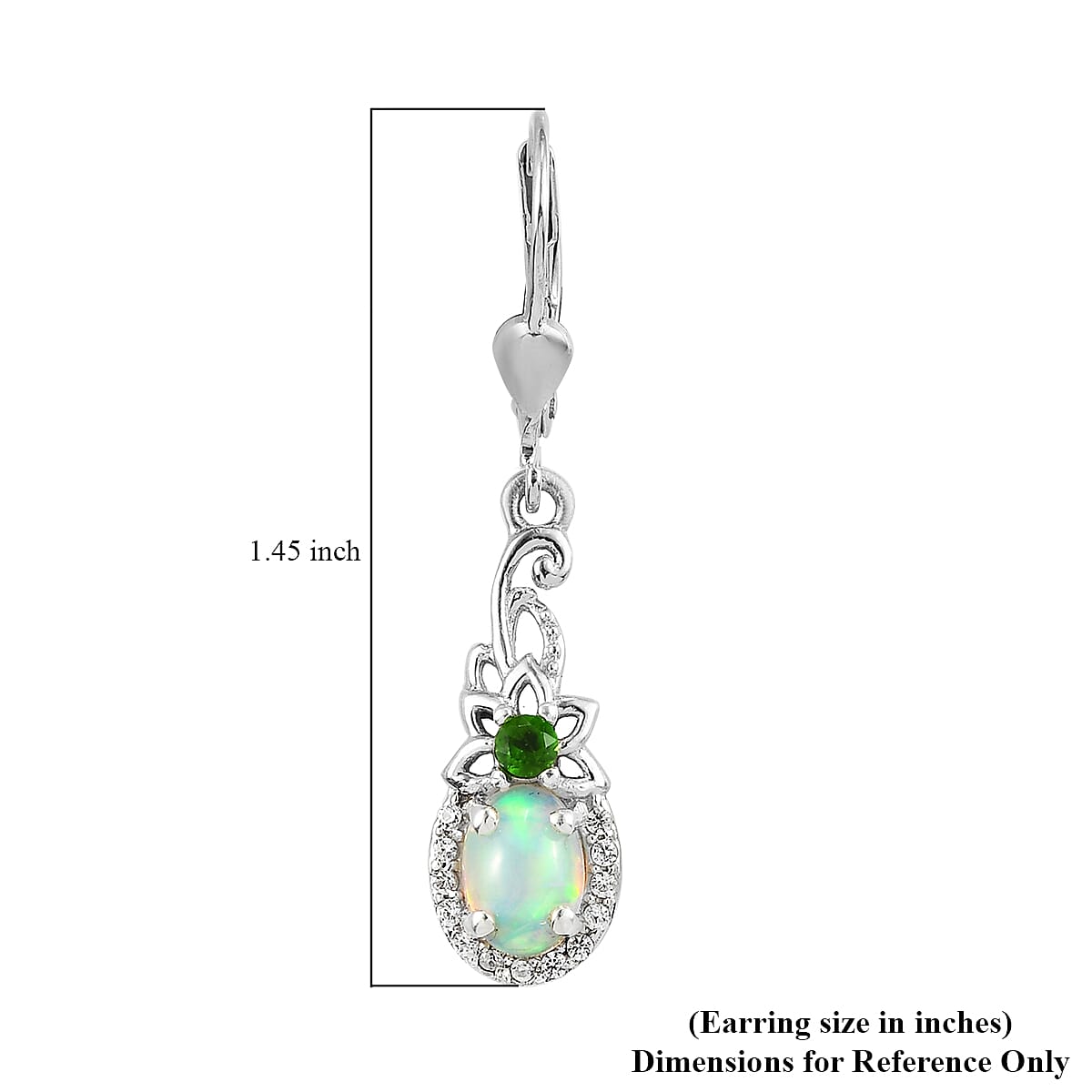 Premium Ethiopian Welo Opal and Multi Gemstone Lever Back Earrings in Platinum Over Sterling Silver 1.85 ctw
