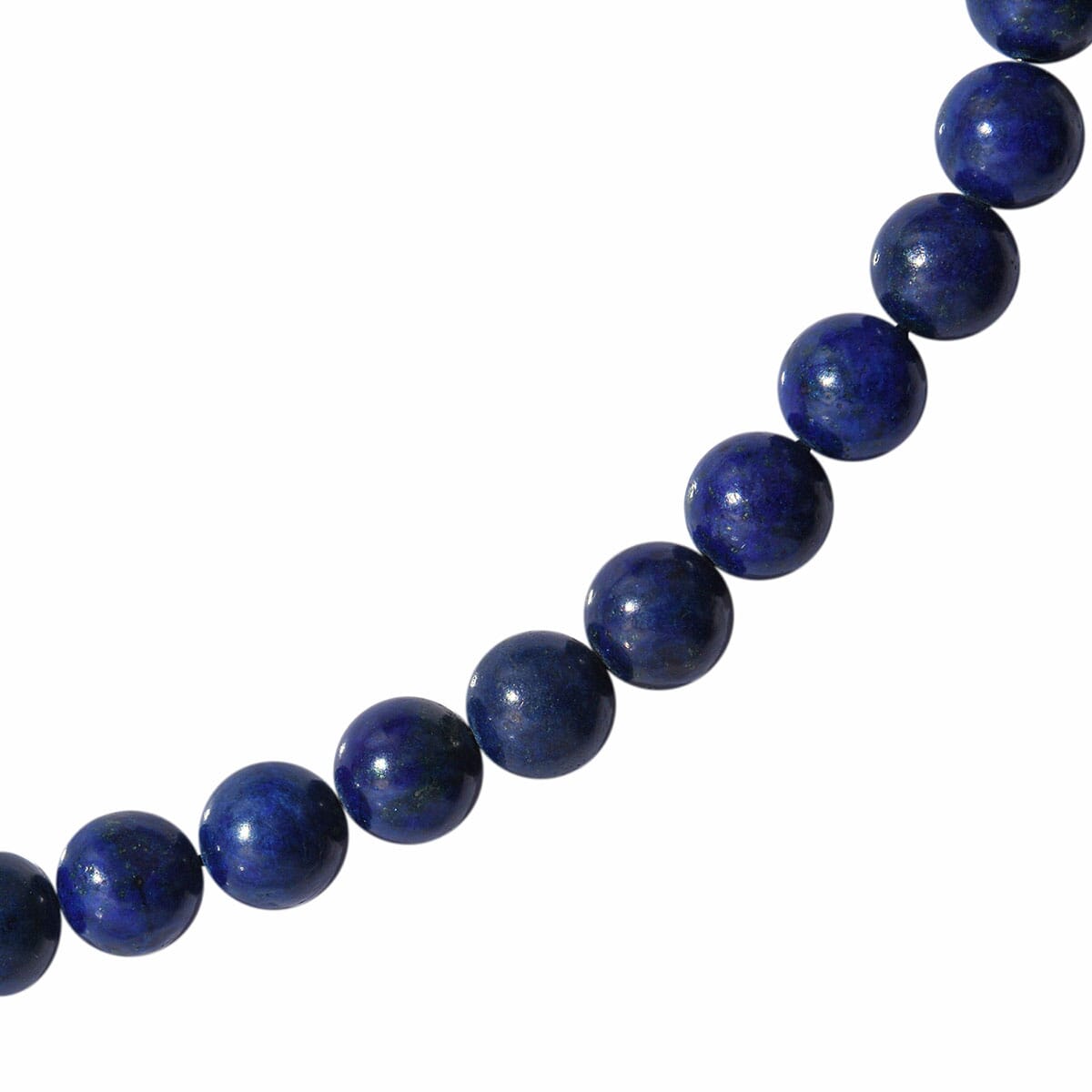 Lapis Lazuli 8mm Beaded Necklace 18 Inches in Stainless Steel 225.00 ctw image number 2