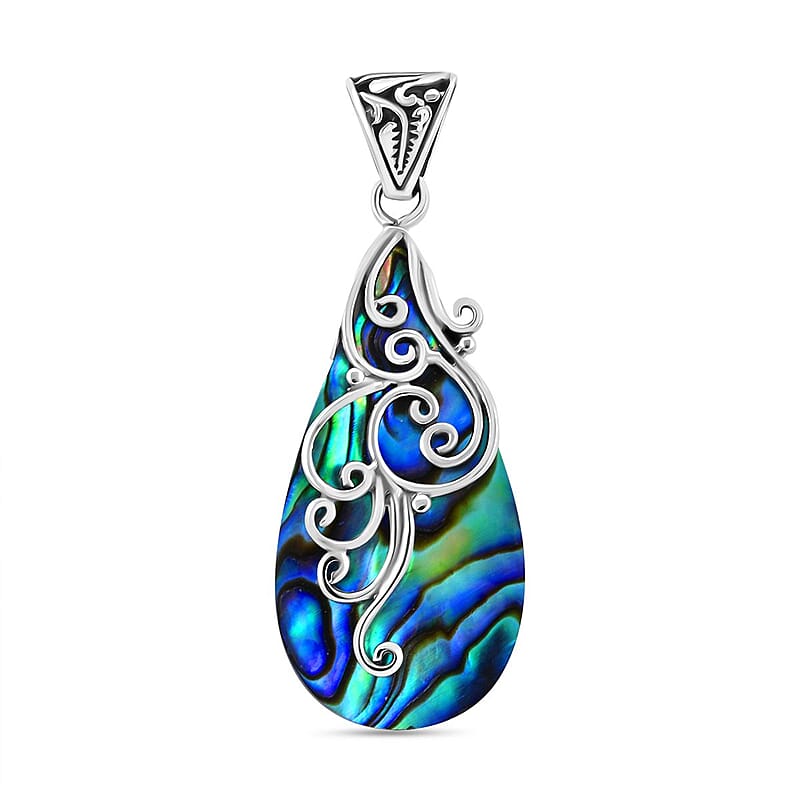 Abalone Shell Drop Pendant without Chain in Sterling Silver
