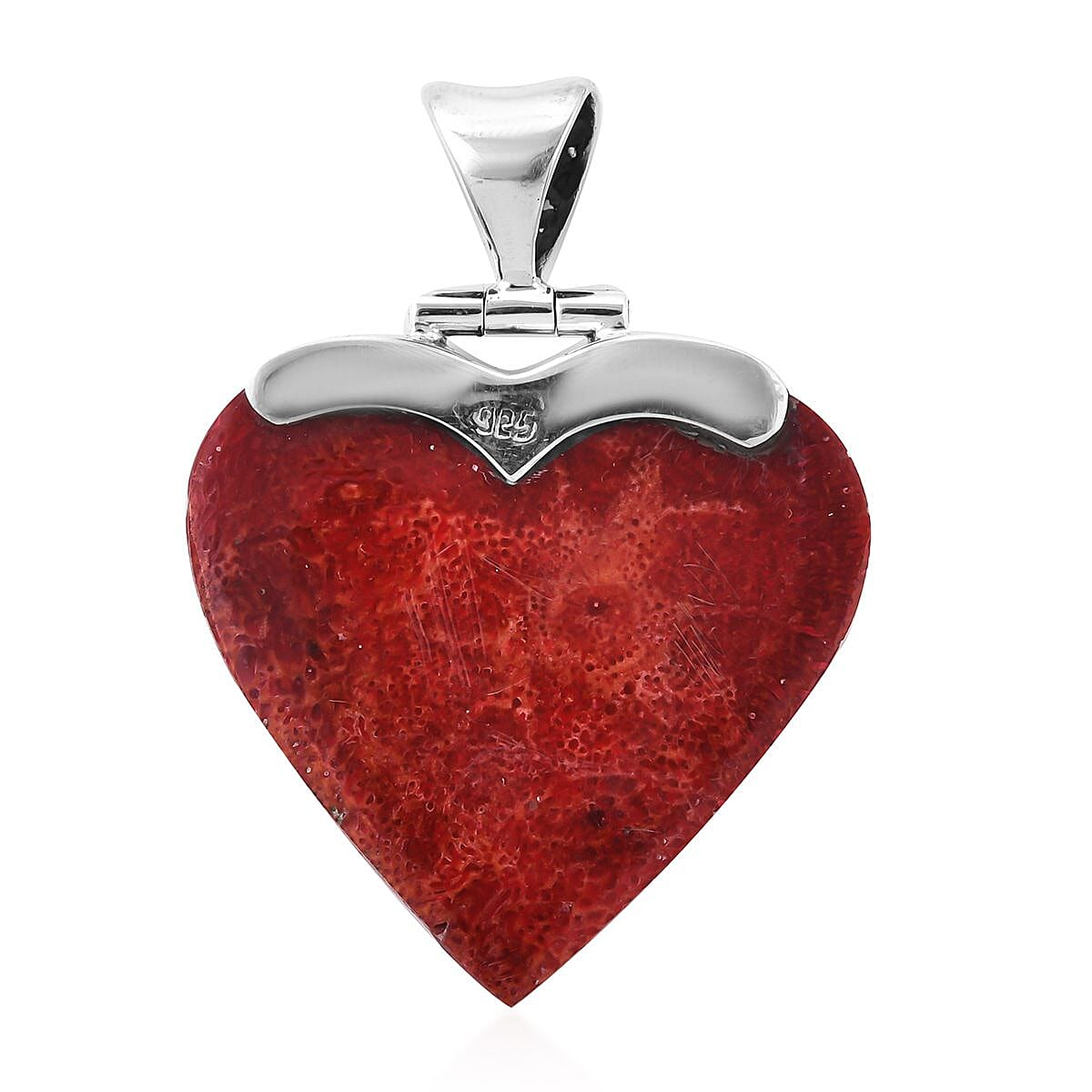 Sponge Coral Heart Pendant in Sterling Silver image number 3