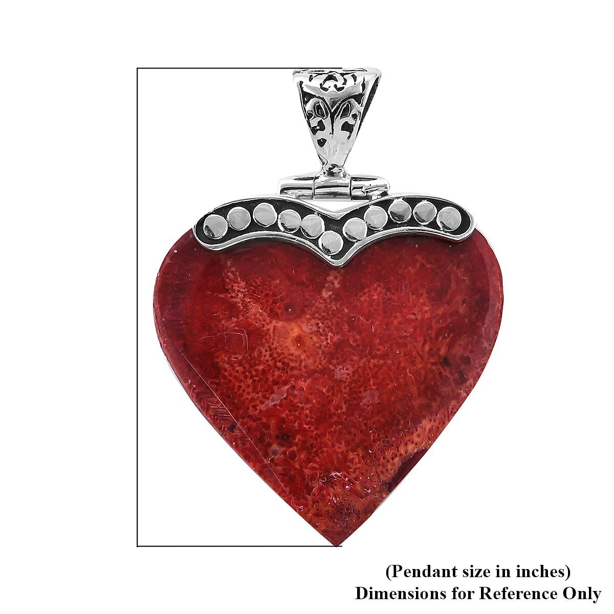 Sponge Coral Heart Pendant in Sterling Silver image number 4