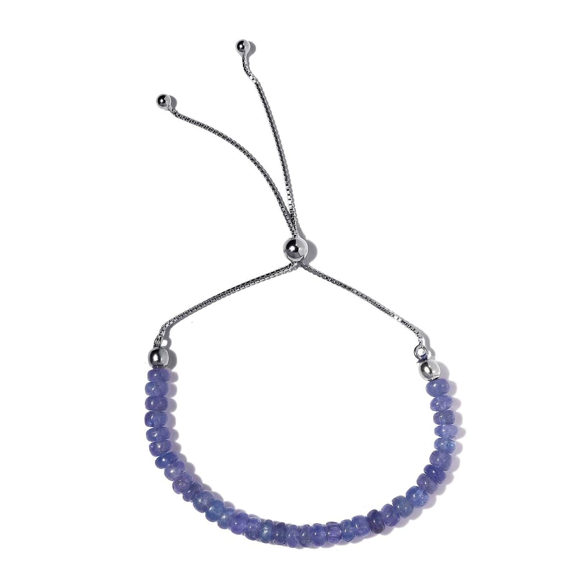 Tanzanite Beaded Bolo Bracelet in Platinum Over Sterling Silver 14.40 ctw image number 0