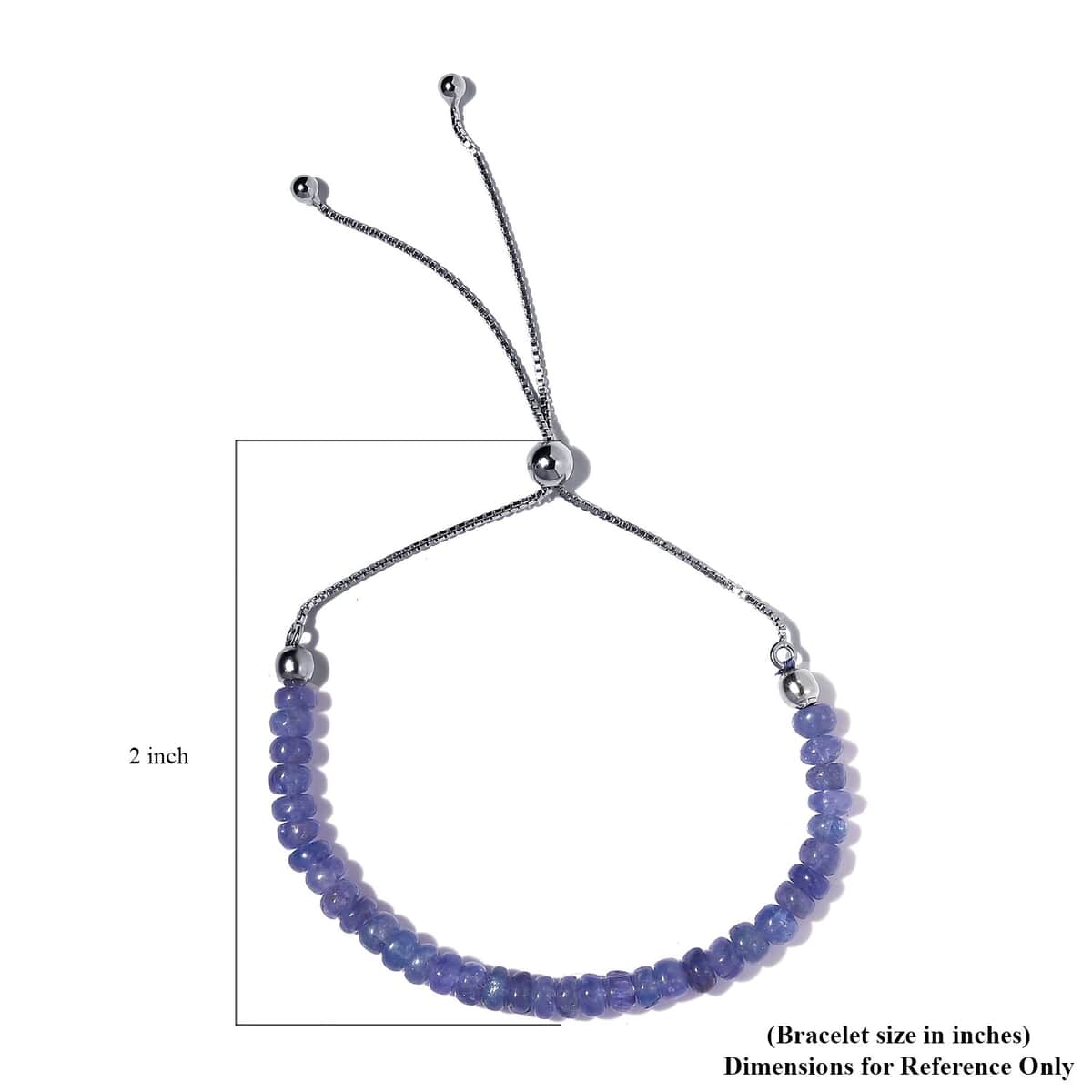 Tanzanite Beaded Bolo Bracelet in Platinum Over Sterling Silver 14.40 ctw image number 3