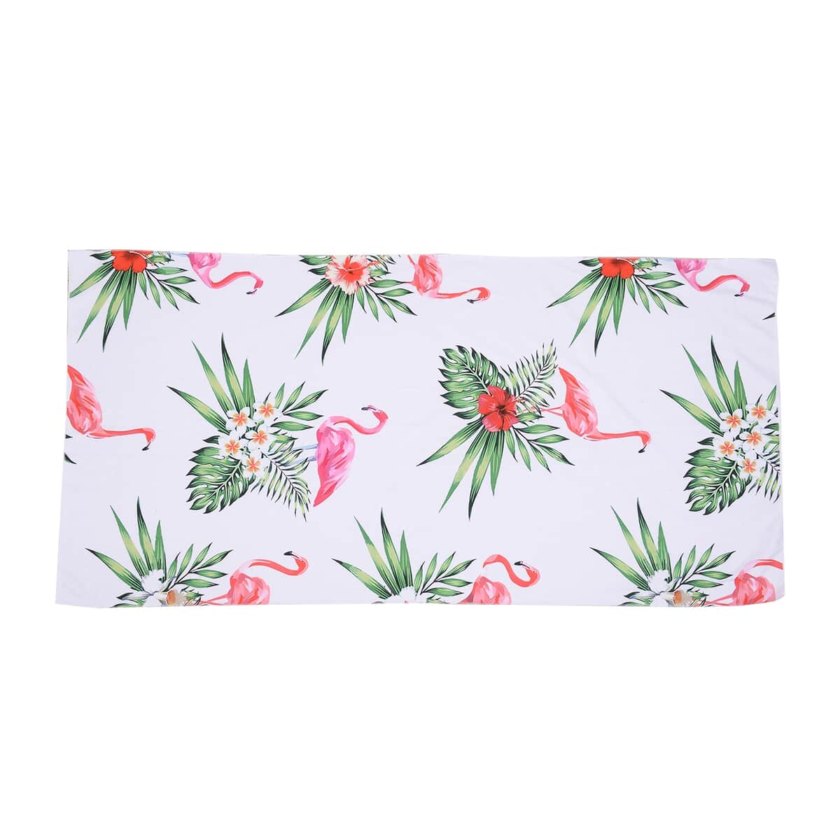White, Flamingo Pattern Beach Towel (Polyester) image number 0