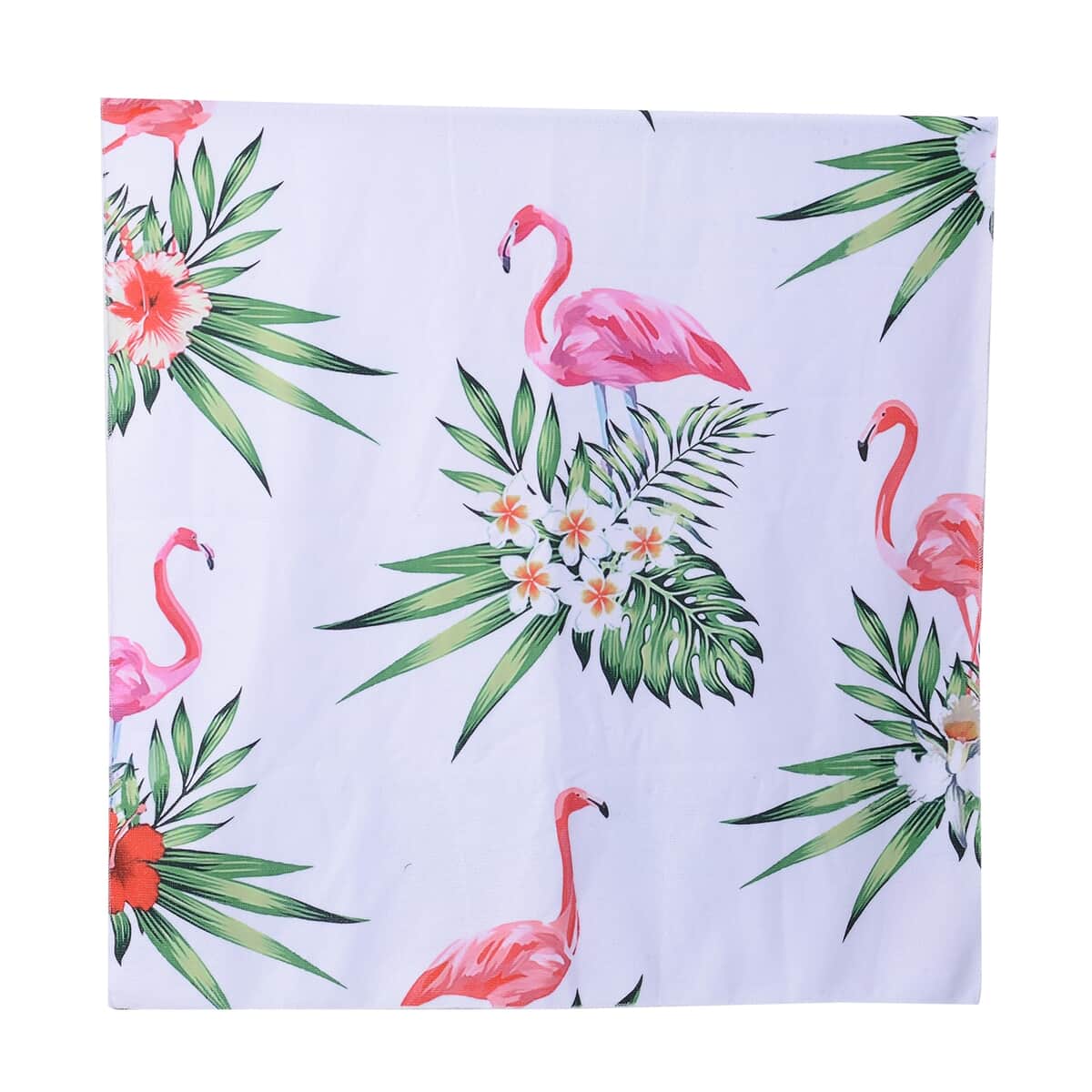 White, Flamingo Pattern Beach Towel (Polyester) image number 1