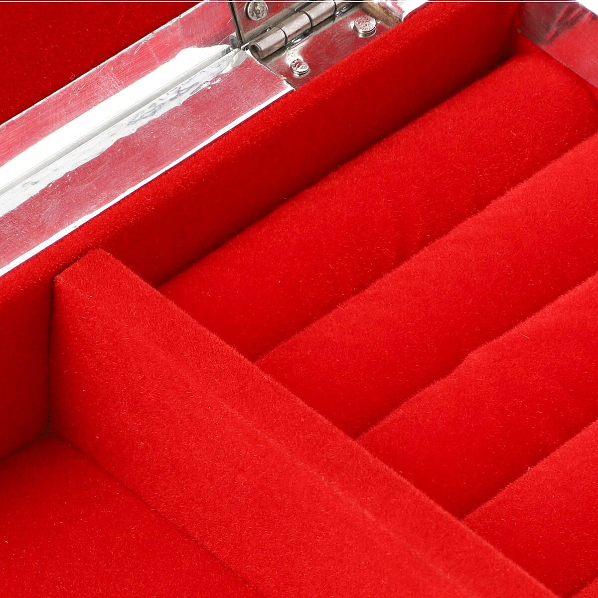 Aluminum Oxidized, Handmade, Dragonfly Patterned Story Jewelry Box With Anti Scratch Protection Interior image number 5