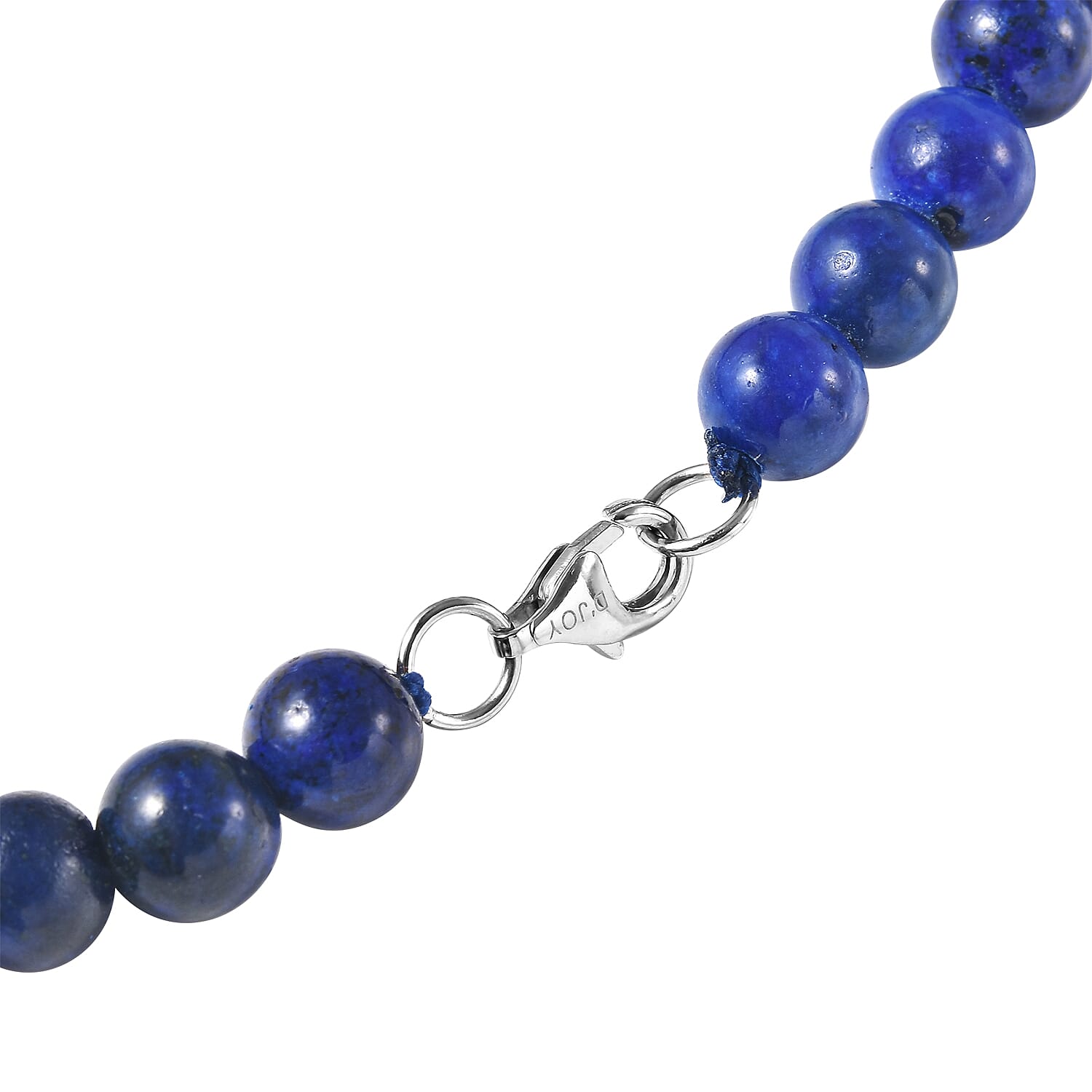 Lapis Lazuli 220.50 ctw Necklace in Sterling Silver, Lapis Lazuli Teardrop Pendant Beaded Necklace 18 Inches