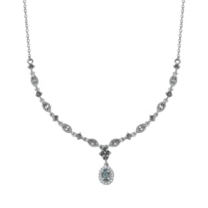 Narsipatnam Alexandrite and White Zircon Necklace 18 Inches in Platinum Over Sterling Silver 1.75 ctw