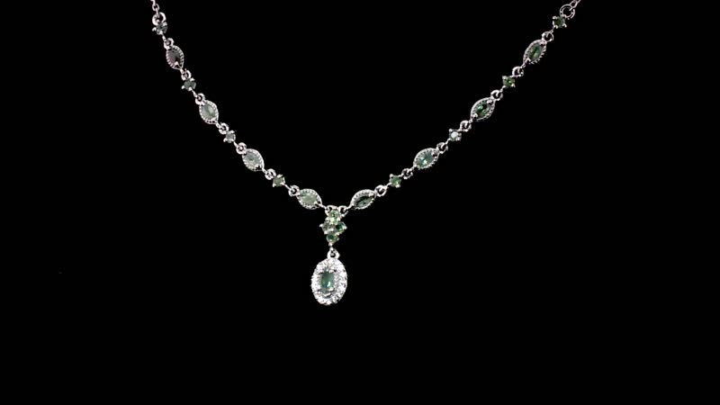 1.75 ctw Narsipatnam Alexandrite and Cambodian Zircon Necklace 18 Inch in Platinum Over Sterling Silver