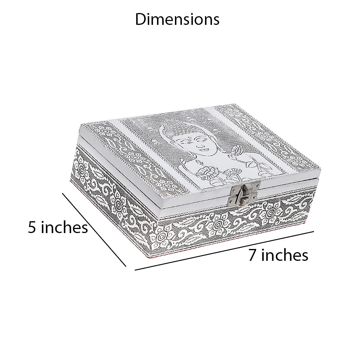 Set of 2 Aluminum Oxidized Buddha Embossed Jewelry Storage Box image number 2