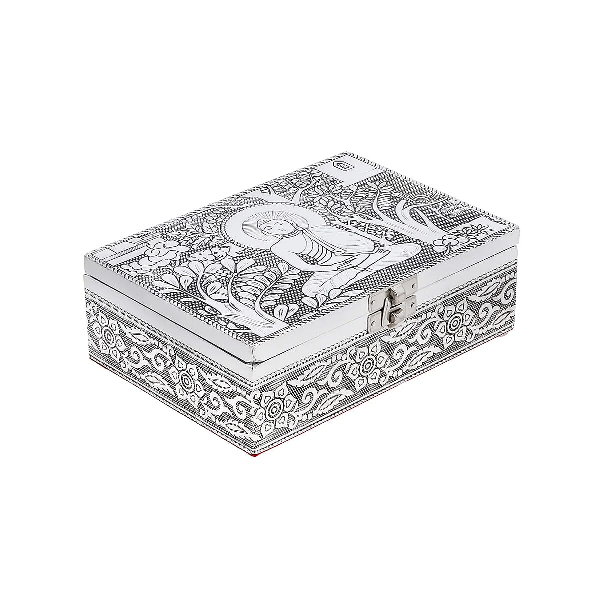 Set of 2 Aluminum Oxidized Buddha Embossed Jewelry Storage Box image number 3