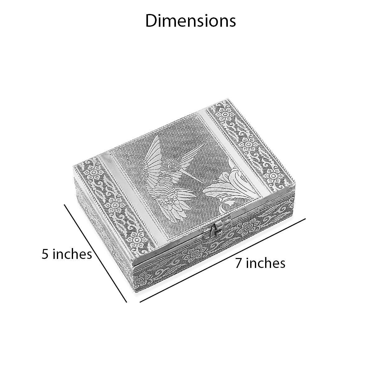 Set of 2 Aluminium Oxidized Woodpecker and Singing Bird Embossed Jewelry Storage Box