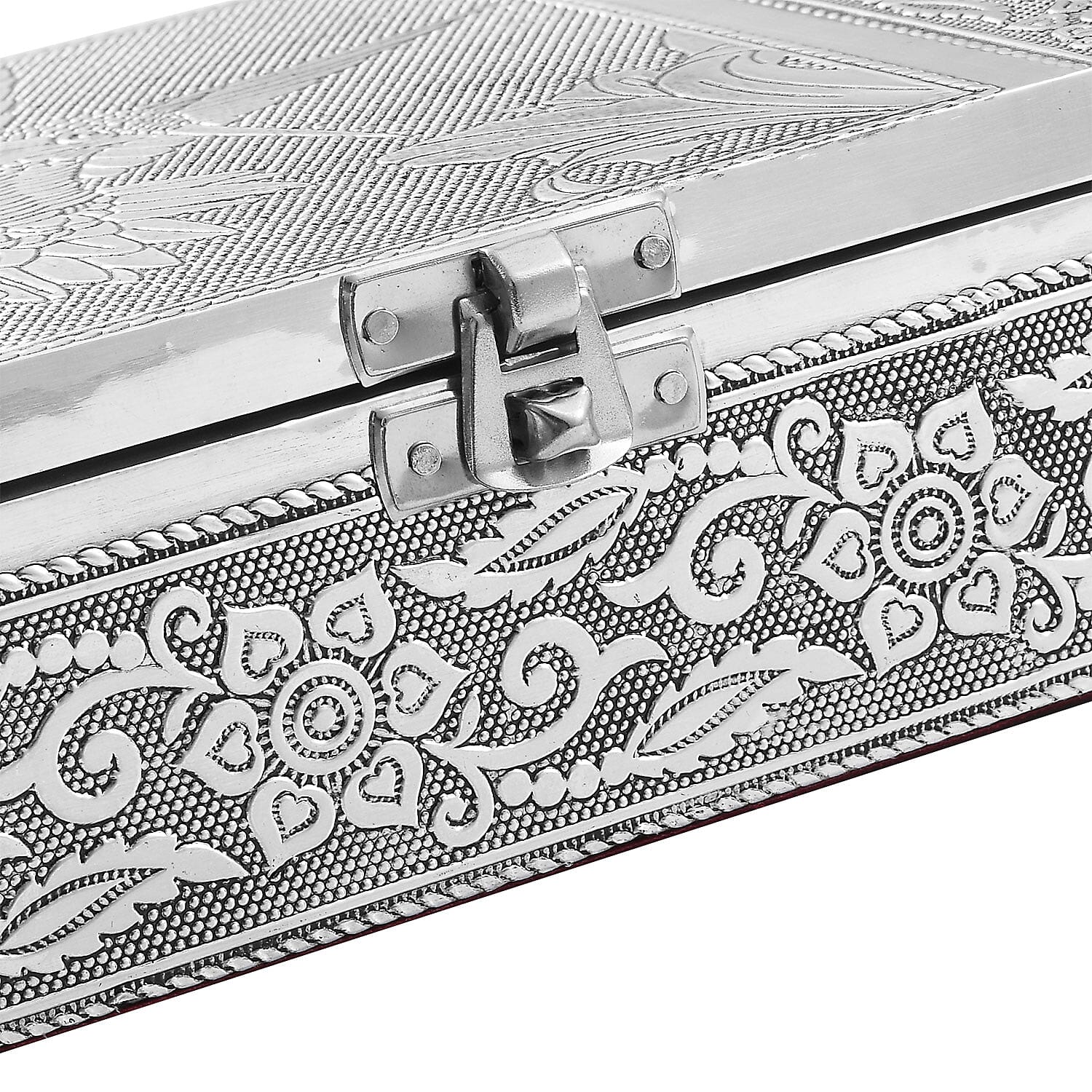 Set of 2 Aluminium Oxidized Woodpecker and Singing Bird Embossed Jewelry Storage Box