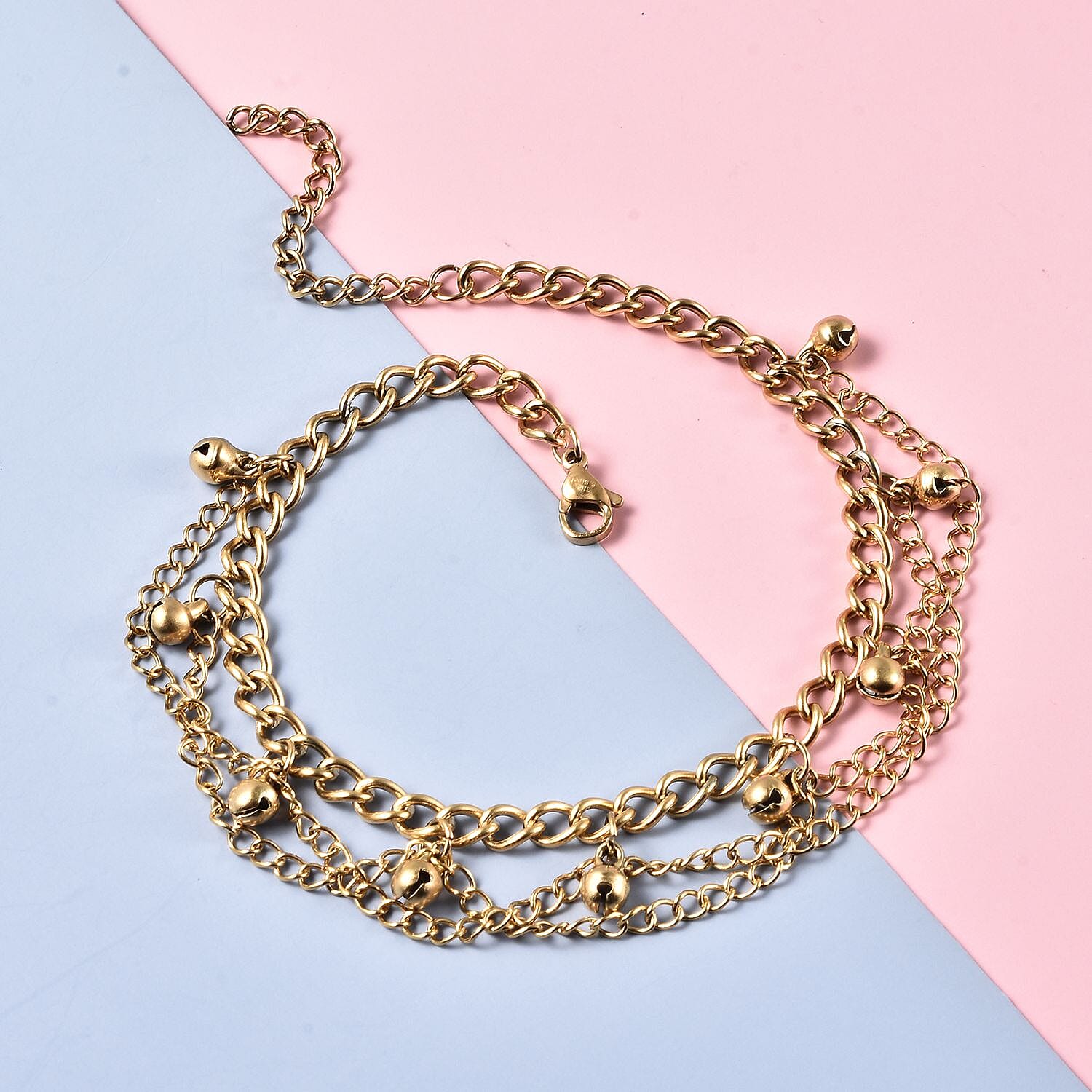 Stainless Steel Rust Free Hypoallergenic Goldtone Anklet Women Jewelry For Gift - Picture 2 of 6