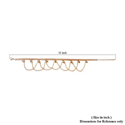 Charm Anklet in Goldtone (9-11 in)