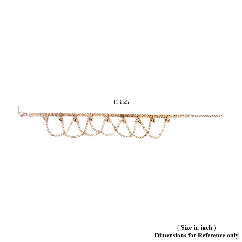 Charm Anklet in Goldtone (9-11 in)