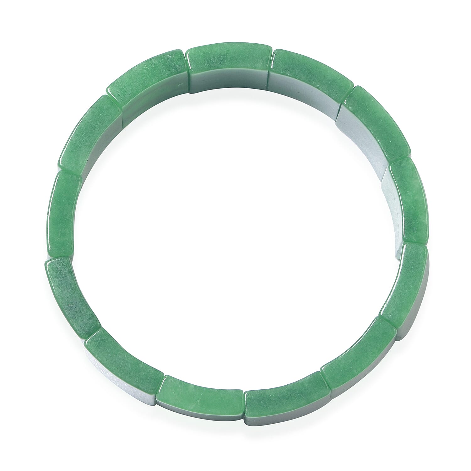 Burmese Green Jade Baguette Block Stretch Bracelet, Green Jade Bracelet, Adjustable Bracelet, Stretchable Bracelet 323.50 ctw