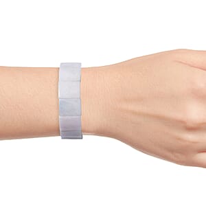 Natural Jade 323.00 ctw Baguette Block Stretch Bracelet, Natural Jade Bracelet, Adjustable Bracelet, Stretchable Bracelet