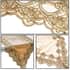 Homesmart Khaki Elegant Damask Pattern Polyester & Velvety Table Runner with Gold Lace Border image number 6
