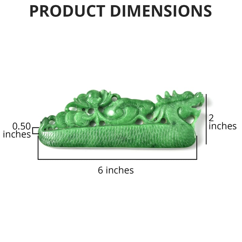 Green Jade (D) Hand Carved Dragon Statue Figurine Home Decor
