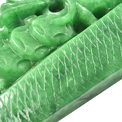 Green Jade (D) Hand Carved Dragon Statue Figurine Home Decor