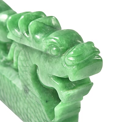 Green Jade (D) Hand Carved Dragon Statue Figurine Home Decor