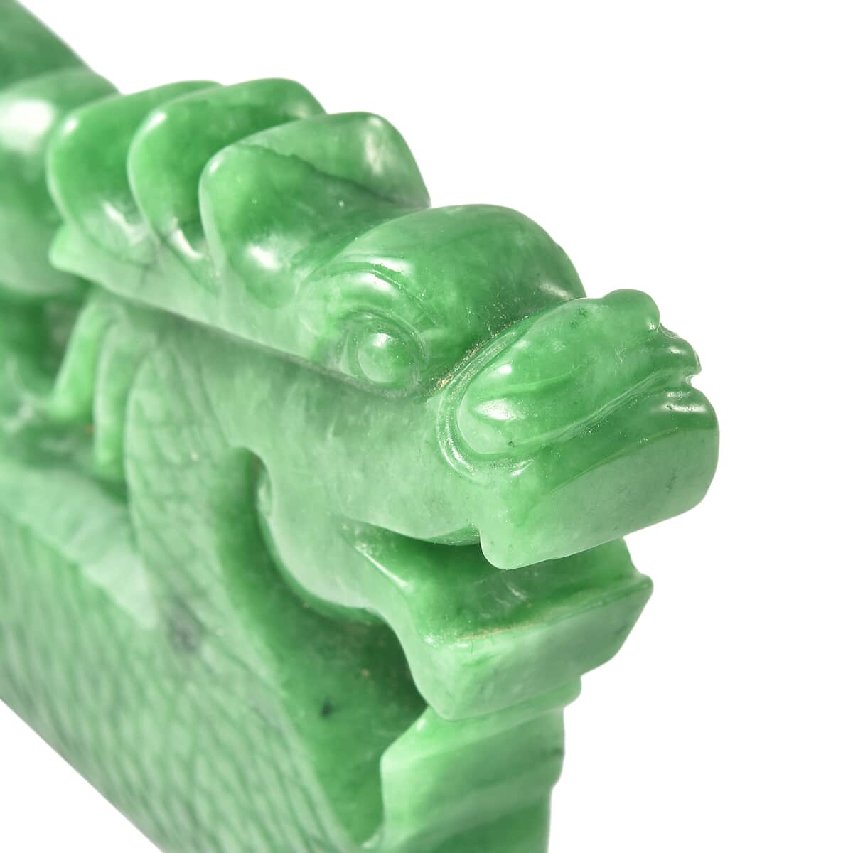 Green Jade (D) Hand Carved Dragon Statue Figurine Home Decor image number 5