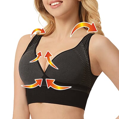 Sankom Patent Black Classic Posture Support Bra - S/M