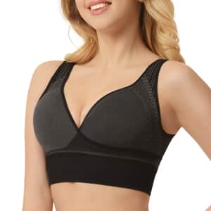 SANKOM Patent Black Classic Posture Support Bra - M/L