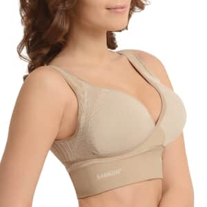 SANKOM Patent Beige Classic Posture Support Bra - XL/XXL