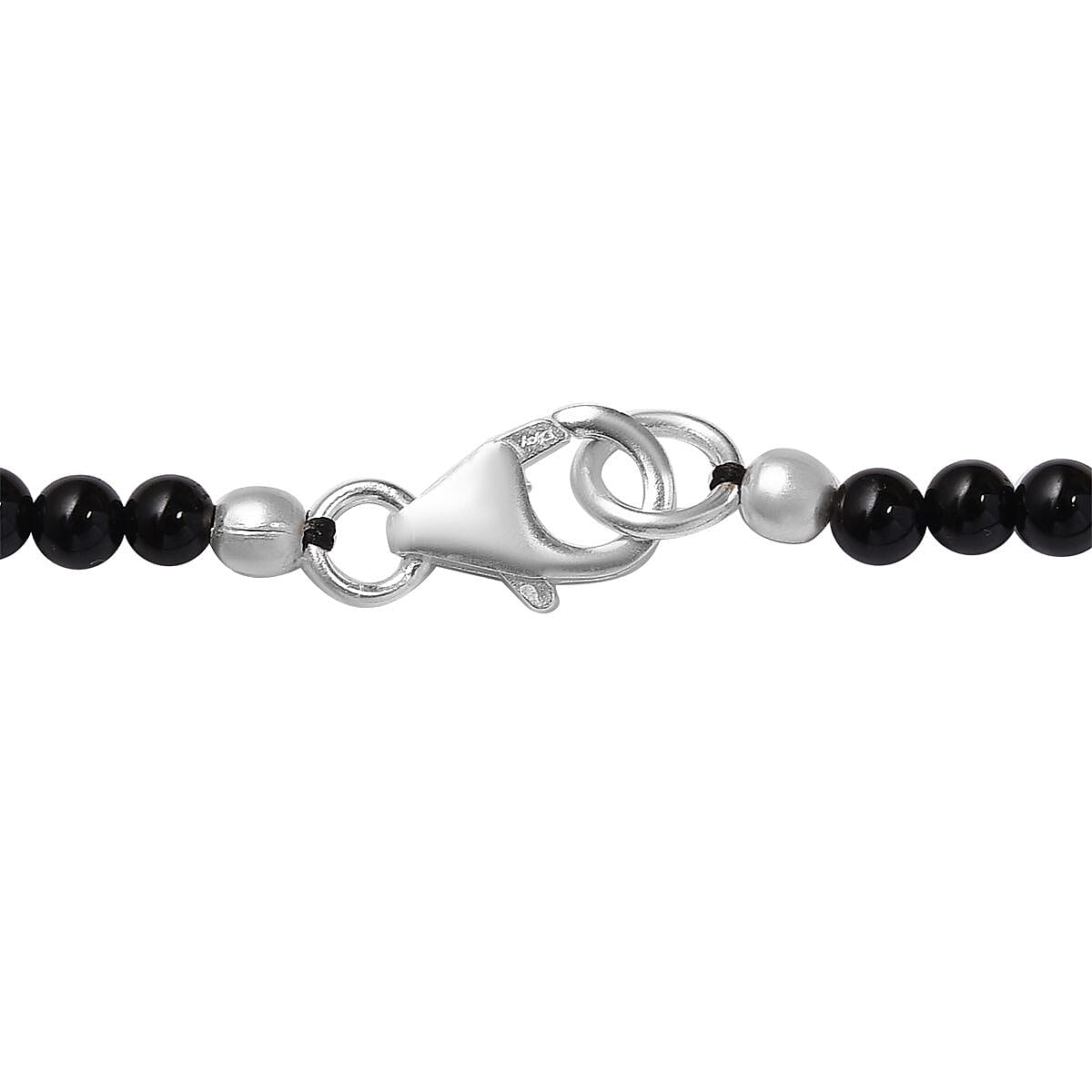 Artisan Crafted Black Onyx Pendant with Beaded Necklace 20 Inches in Platinum Over Sterling Silver 80.00 ctw