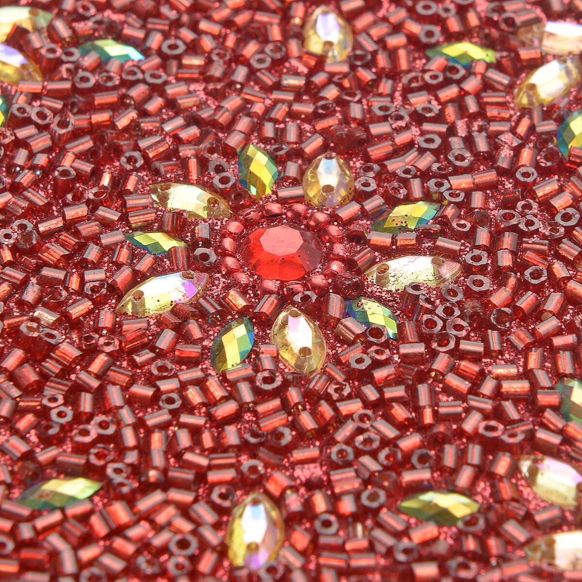 Value By Set of 3 Handcrafted Red Embellished Nesting Boxes (4,3,2) image number 4