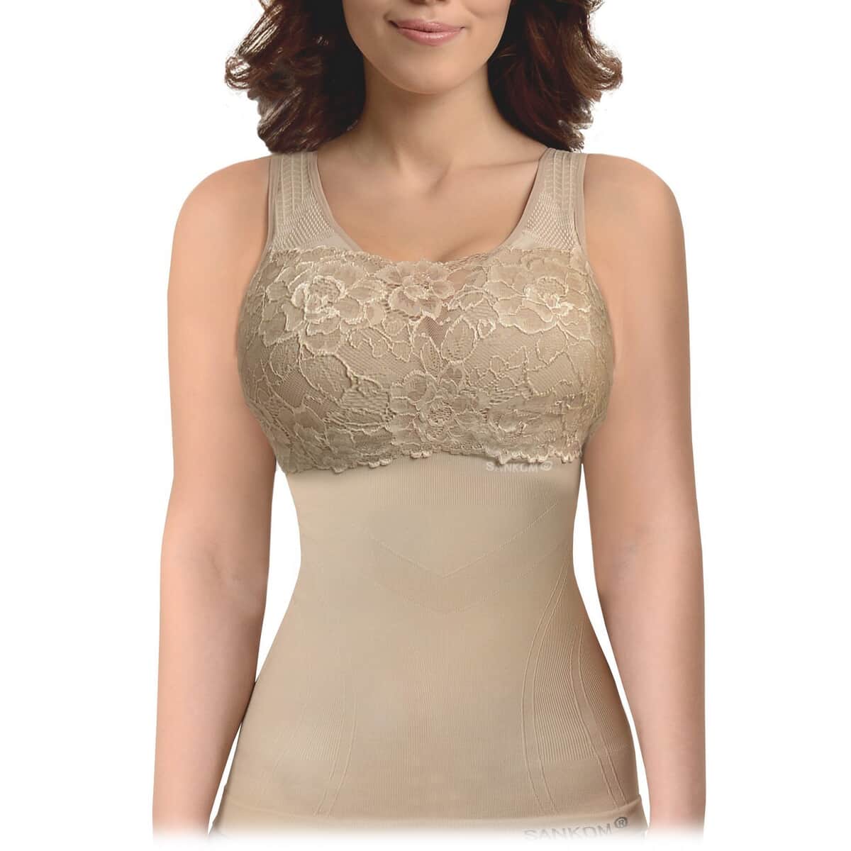 Sankom Patent Shaping Camisole with Bra with Cooling Fibers - S/M | Beige image number 0